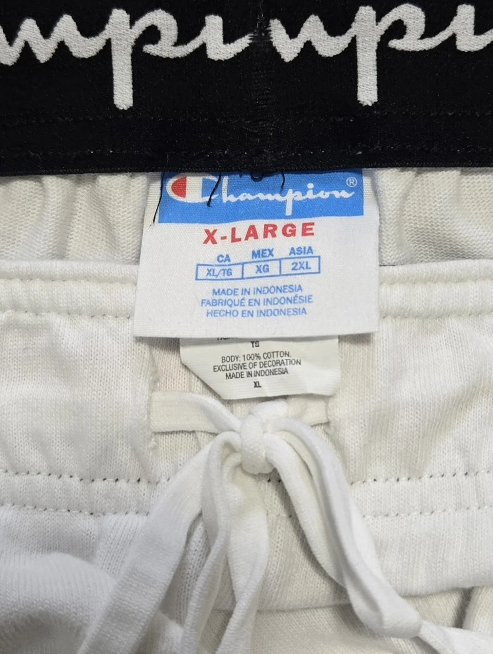 Champion White Men’s Athletic Shorts with Logo Tape Size XL (36-38)